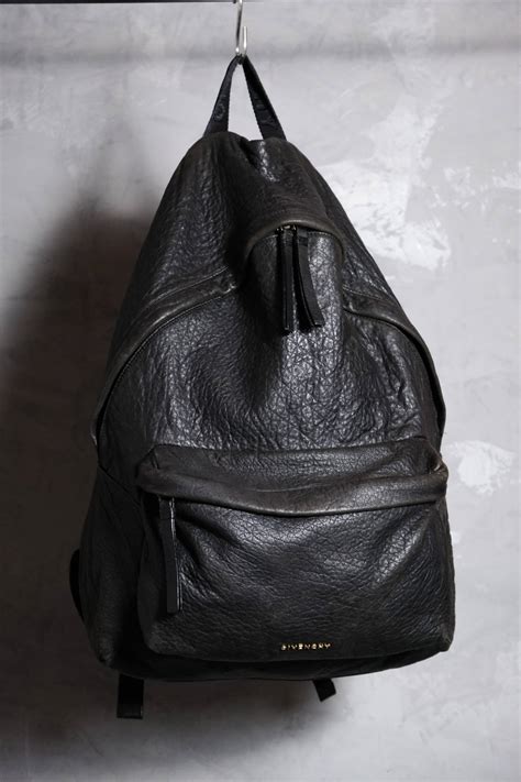 givenchy back|Givenchy leather backpack.